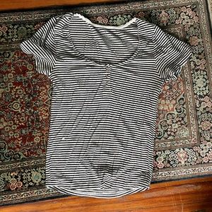 Striped black & white AE Henley Tee